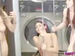 Pretty Teens Gets Their Laundry And Their Pussies Cleaned Up