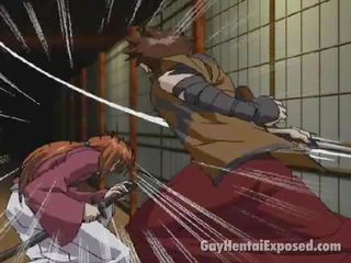 Clean-cut anime homofil spiller den skitten ninja og slåssing med få striplings