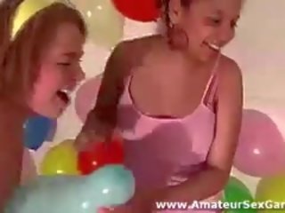 Lesbian Group Fun In Amateur Party Game