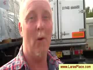 Trucker getting chased by a mature
